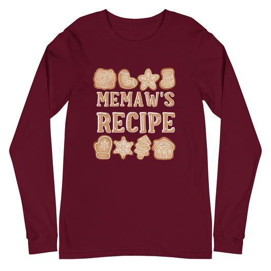 Memaw's Recipe | Unisex Long Sleeve Tee