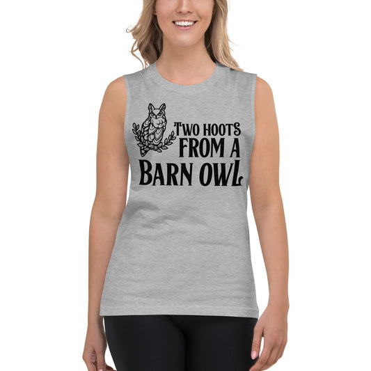 Two Hoots From a Barn Owl / Unisex Muscle Shirt