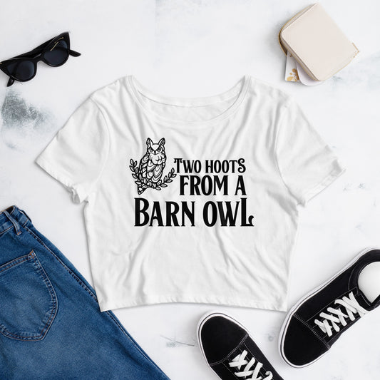 Two Hoots from a Barn Owl / Crop Tee
